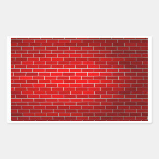 Red Brick w/Spotlight Background Rectangular Sticker