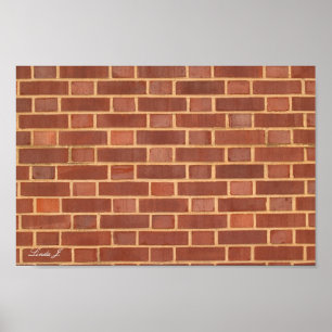 Red Brick Wall Background Canvas or Poster