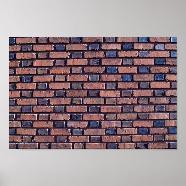 Red Brick Wall Background Canvas or Poster (Front)