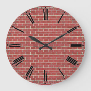 Red Brick Wall Clock