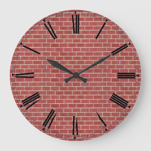 Red Brick Wall Clock (Front)