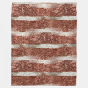 Red Brick Wall Concrete Cement Texture Fleece Blanket