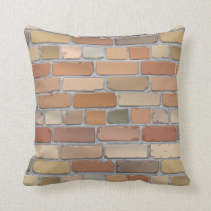 Red brick wall. cushion