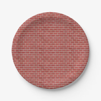 Red Brick Wall Mug Paper Plate