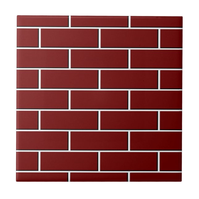 RED BRICK WALL pattern Ceramic Tile (Front)