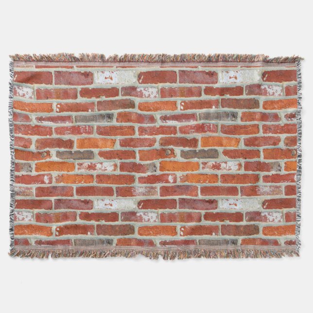 Red Brick Wall Pattern Throw Blanket (Front)