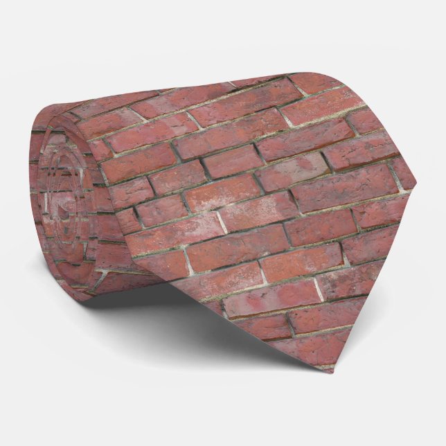 Red Brick Wall Pattern Tie (Rolled)