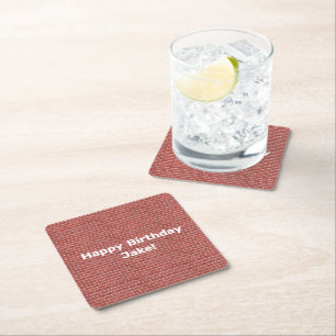Red Brick Wall Personalised Square Paper Coaster