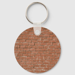 Red Brick Wall Rustic Key Ring