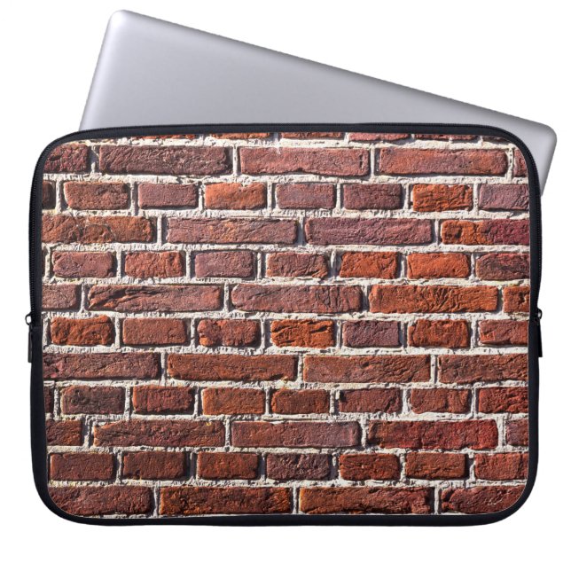 Red brick wall stone bricks masonry laptop sleeve (Front)