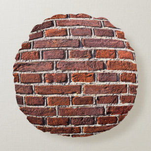 Red brick wall stone bricks masonry round cushion