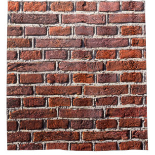 Red brick wall stone bricks masonry shower curtain