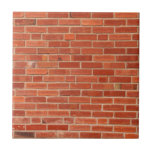 Red Brick Wall Texture Background Ceramic Tile (Front)
