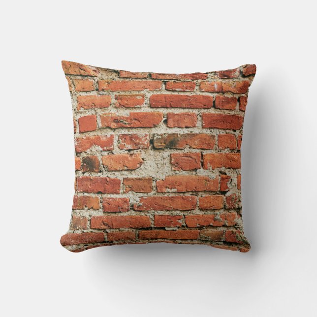 Red brick wall texture grunge background. Abstract Cushion (Front)