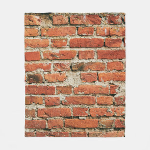 Red brick wall texture grunge background. Abstract Fleece Blanket