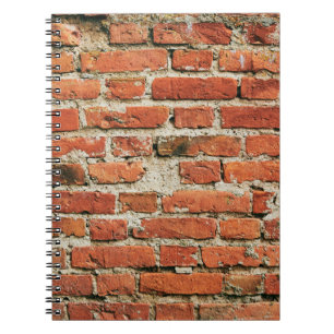 Red brick wall texture grunge background. Abstract Notebook