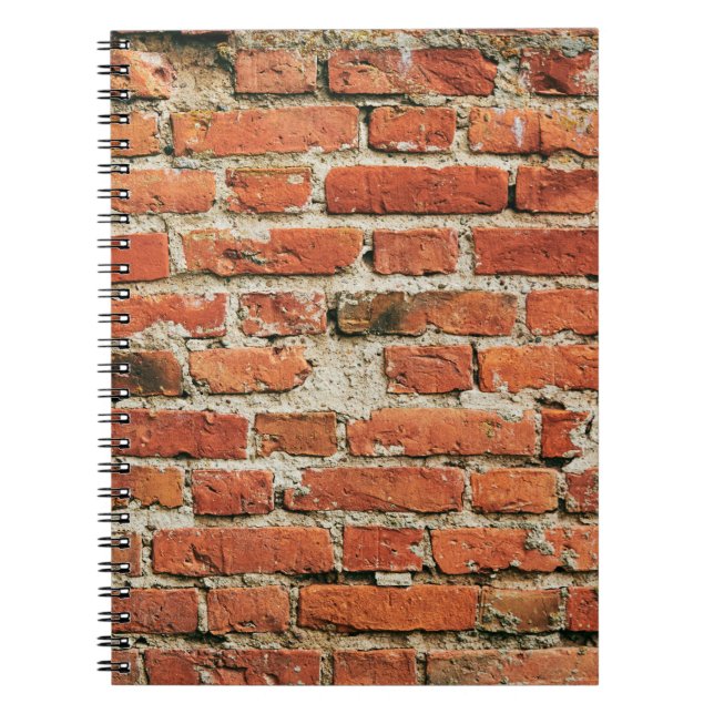 Red brick wall texture grunge background. Abstract Notebook (Front)
