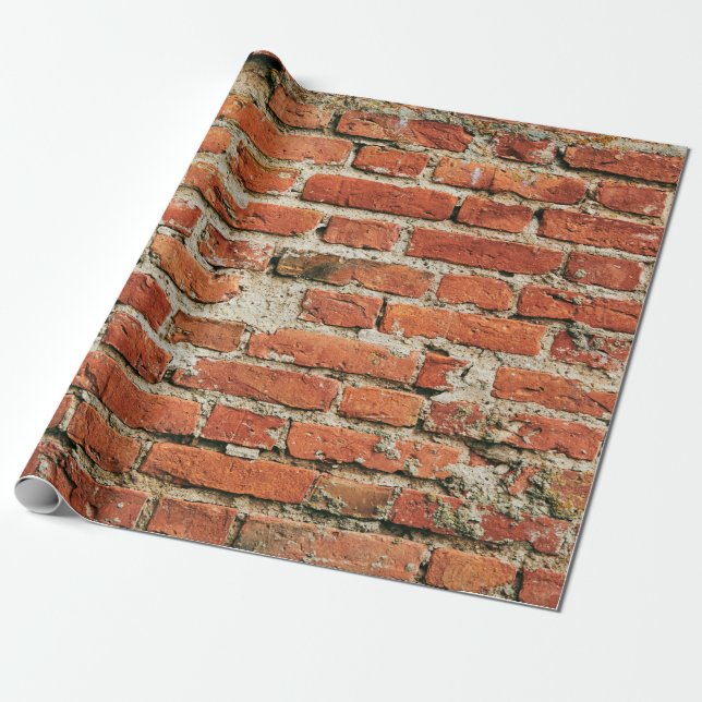 Red brick wall texture grunge background. Abstract Wrapping Paper (Unrolled)