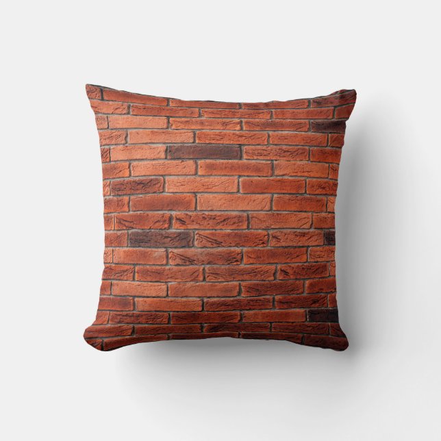 Red brick wall texture grunge backgroundbrick,wall cushion (Front)