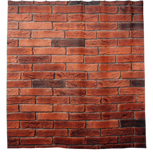Red brick wall texture grunge backgroundbrick,wall shower curtain (Front)