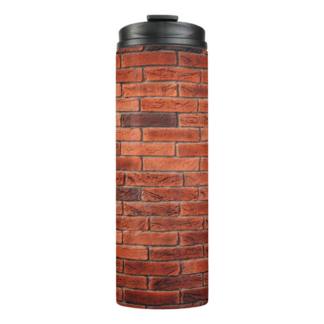 Red brick wall texture grunge backgroundbrick,wall thermal tumbler (Front)