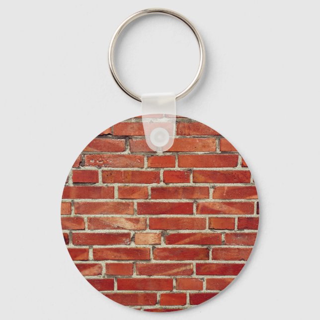 Red Brick Wall Texture Key Ring (Front)