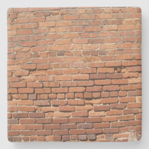 Red Brick Wall Texture, Square coaster