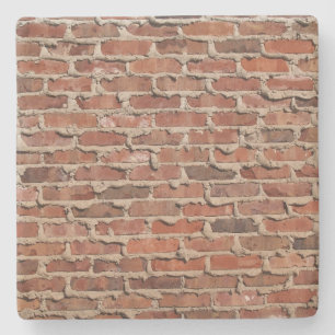 Red Brick Wall Texture, Square coaster