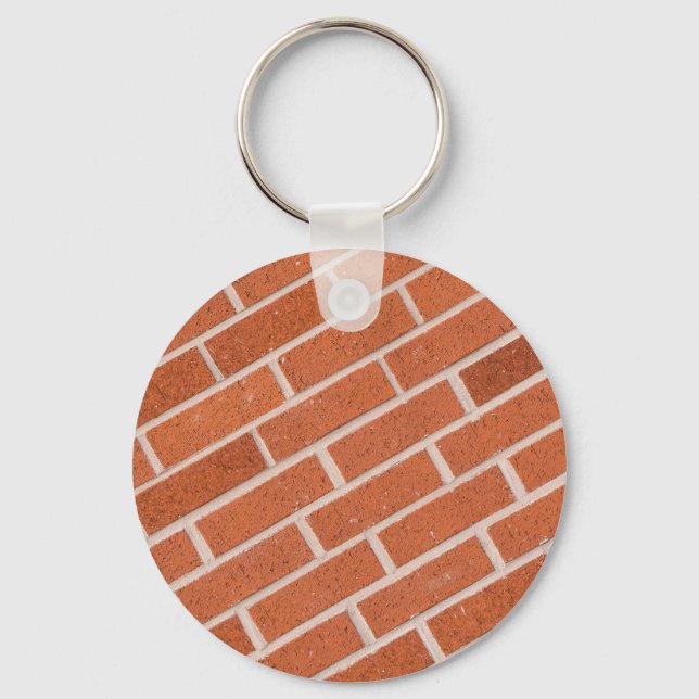 Red Brick Wall Texture Structure Key Ring (Front)
