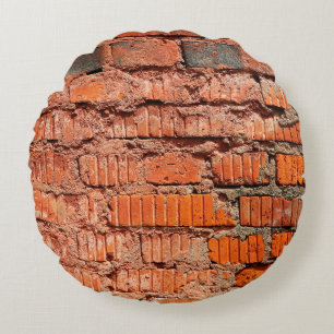 Red brick wall textureabandoned, aging, antique, a round cushion