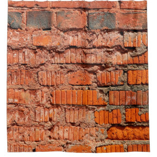 Red brick wall textureabandoned, aging, antique, a shower curtain