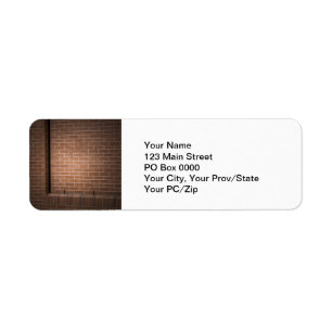 Red Brick Wall Textured Return Address Label