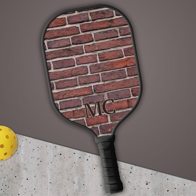 Red Brick Wall with Initials or Name Pickleball Paddle (Creator Uploaded)