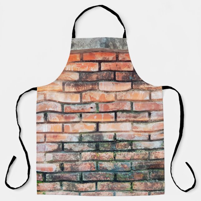 Red brick wall with stainsabstract,aged,architectu apron (Front)
