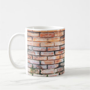 Red brick wall with stainsabstract,aged,architectu coffee mug