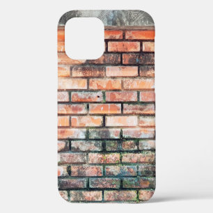 Red brick wall with stainsabstract,aged,architectu iPhone 12 case