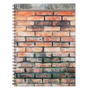 Red brick wall with stainsabstract,aged,architectu notebook