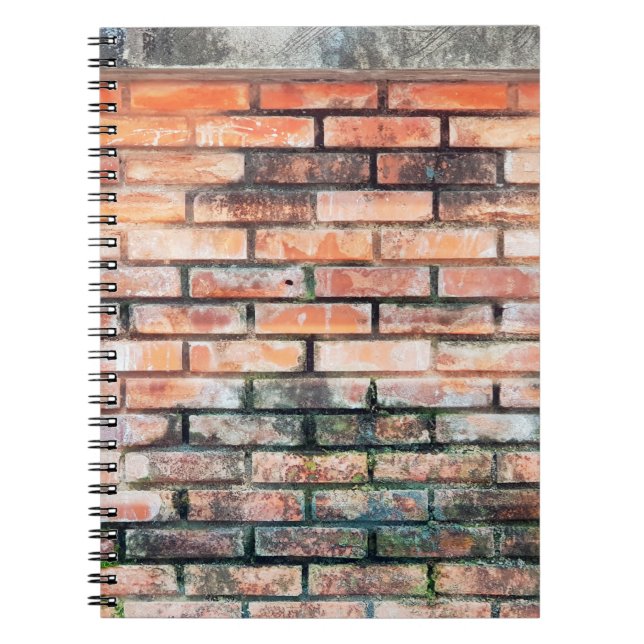 Red brick wall with stainsabstract,aged,architectu notebook (Front)
