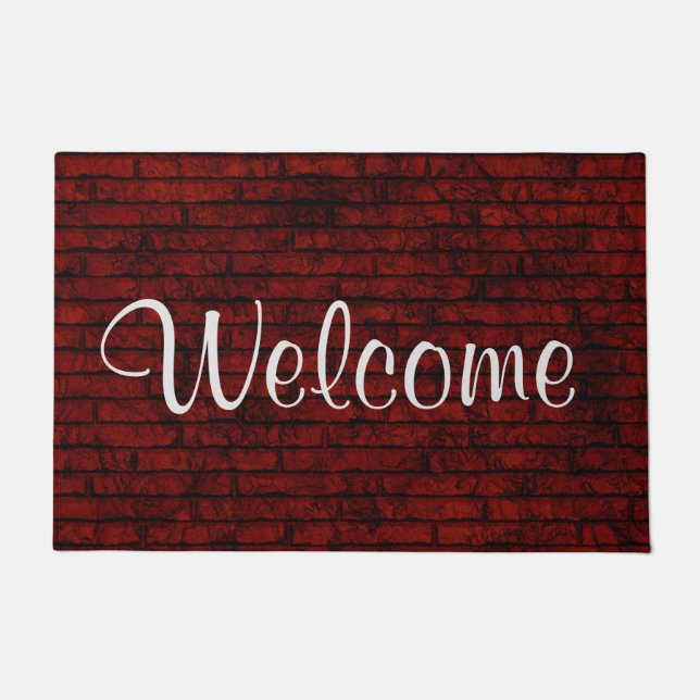 Red Brick Welcome Doormat (Front)