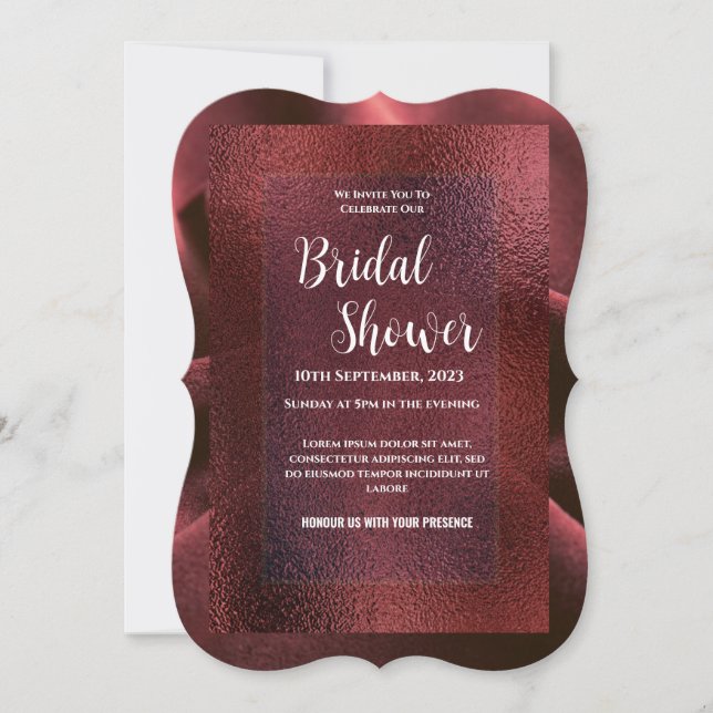 Red Bridal Shower Invitation (Front)