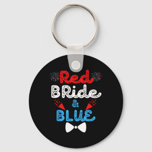 Red Bride And Groom Funny Wedding Marriage Party 4 Key Ring