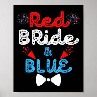 Red Bride And Groom Funny Wedding Marriage Party 4 Poster