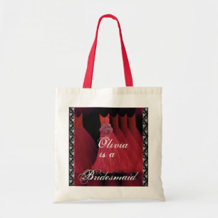 RED Bridesmaid Dresses Cotton Tote Bag