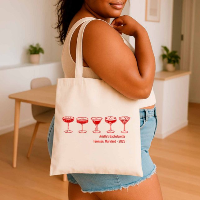 Red Bridesmaid Espresso Martini Bachelorette  Tote Bag (Creator Uploaded)
