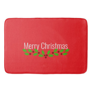 Red, bright red, Christmas colour Bath Mat