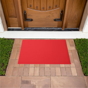 Red, bright red, solid color doormat