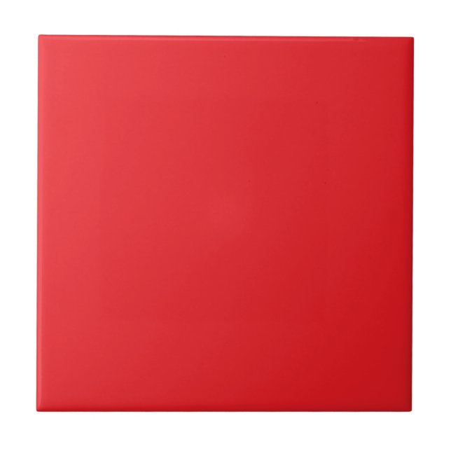 Red, bright red, solid colour ceramic tile (Front)