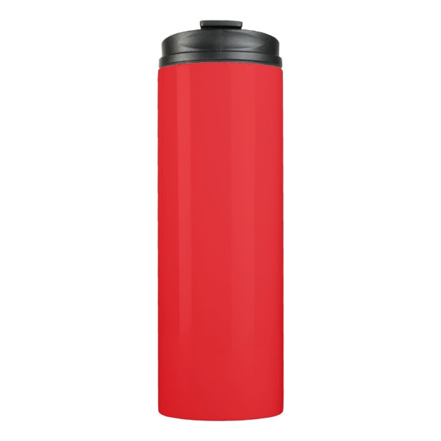 Red, bright red, solid colour thermal tumbler (Front)
