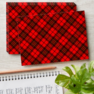 Red bright tartan Christmas plaid winter pattern Envelope