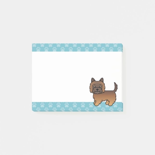 Red Brindle Cairn Terrier Cartoon Dog Drawing Post-it Notes (Front)